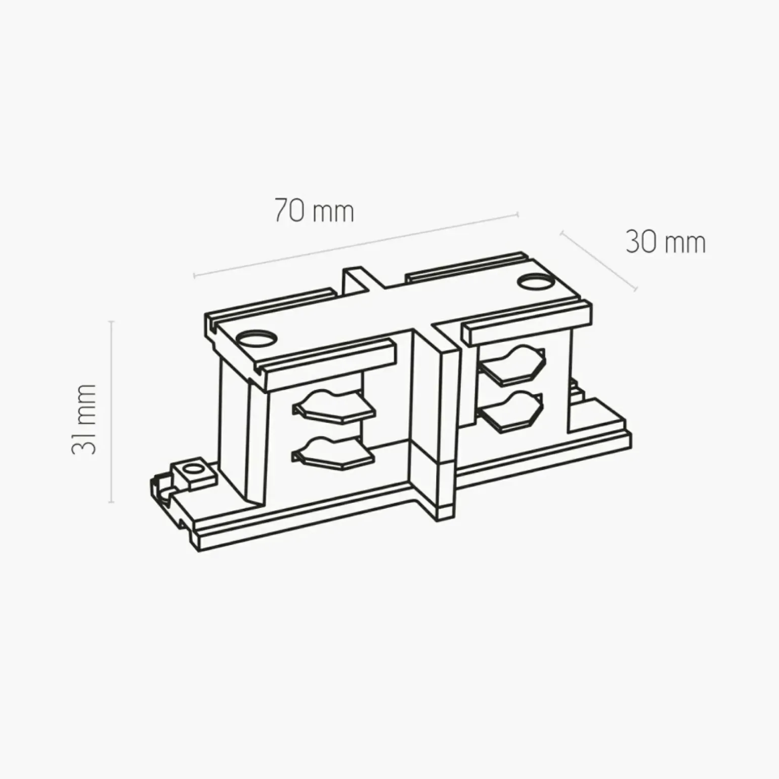 Sklep Kaja Prosty łącznik do szyny natynkowej ZM 8030 z serii SZ.TRÓJOBWODOWA