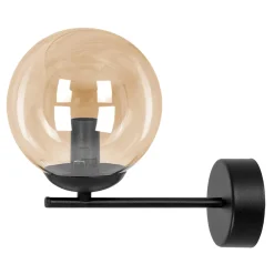 Sklep Kaja Prosty kinkiet ścienny, bursztynowy klosz, na E14 K-5306 z serii DELTA