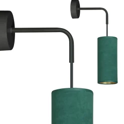 Sklep Kaja Prosty kinkiet z wąskim zielono-złotym abażurem 1058/K1 BENTE | Kaja