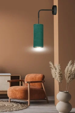 Sklep Kaja Prosty kinkiet z wąskim zielono-złotym abażurem 1058/K1 BENTE | Kaja