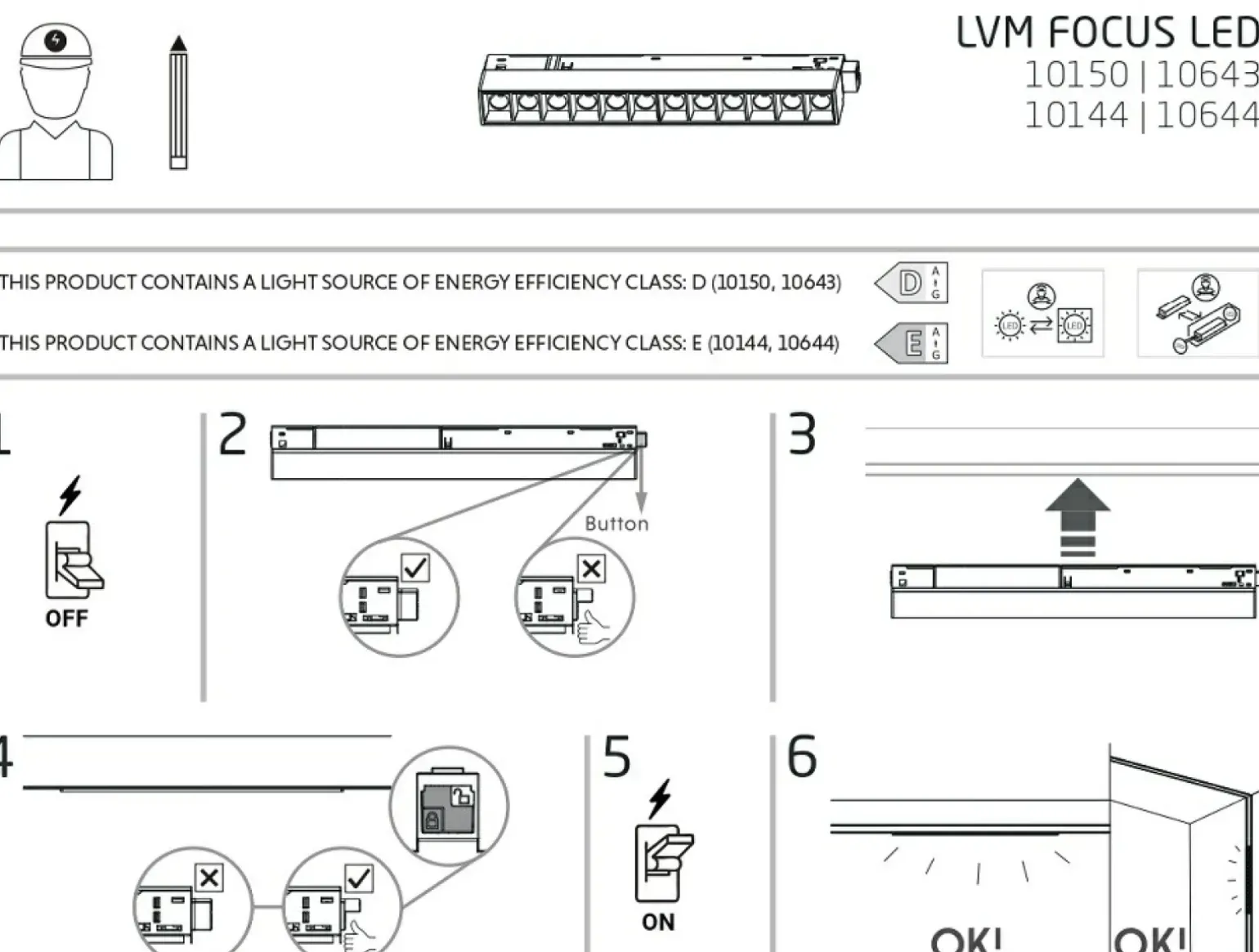 Sklep Kaja Prosty reflektor do szyny magnetycznej 1F 10644 LVM FOCUS LED | Kaja