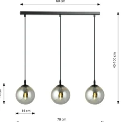 Best Sale Przydymiona lampa wisząca z małymi gwintami 712/3 | Kaja Oświetlenie Żyrandole Nowoczesne
