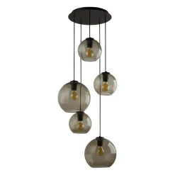 Shop Przydymiona lampa wisząca na okrągłej podsufitce 7642 | Kaja Żyrandole Nowoczesne