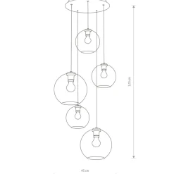 Shop Przydymiona lampa wisząca na okrągłej podsufitce 7642 | Kaja Żyrandole Nowoczesne