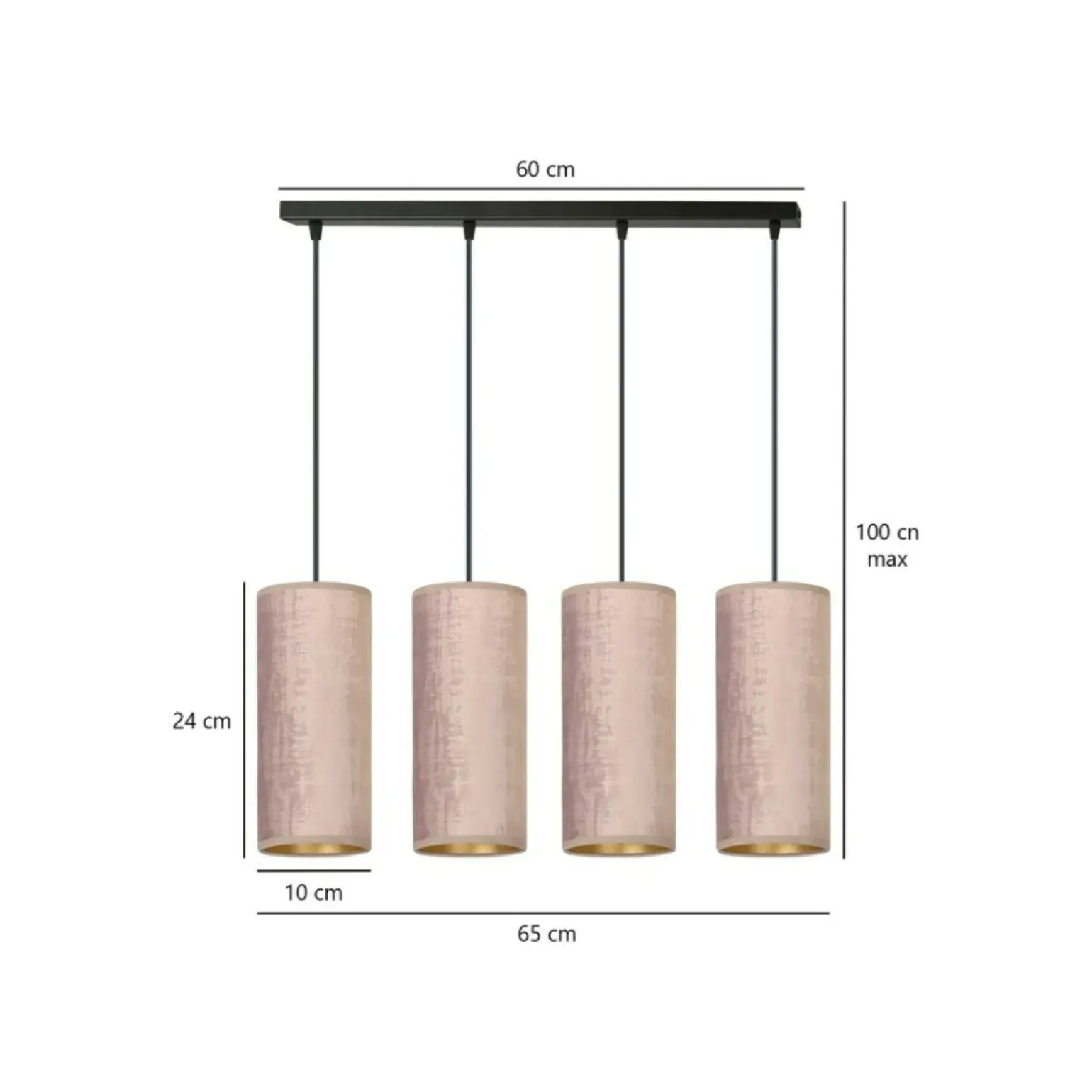 Sale Przytulna lampa wisząca z wąskimi abażurami 1061/4 BENTE | Kaja Żyrandole Nowoczesne