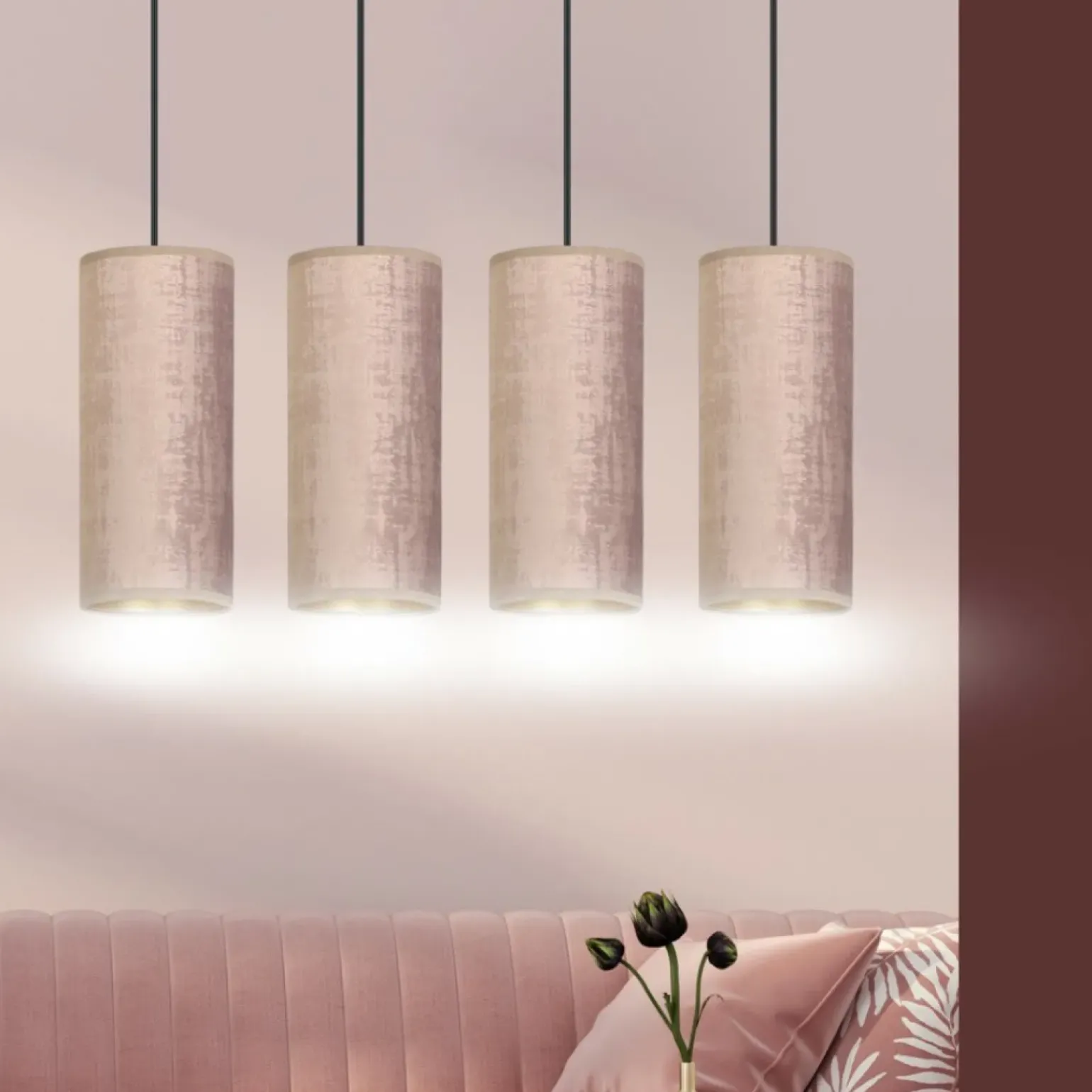 Sale Przytulna lampa wisząca z wąskimi abażurami 1061/4 BENTE | Kaja Żyrandole Nowoczesne