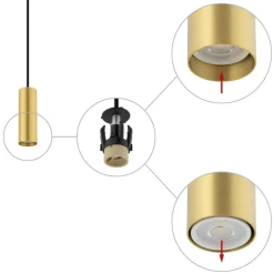 Fashion Punktowa lampa wisząca, smukła tuba 12,5cm 10766 FOURTY | Kaja Żyrandole Nowoczesne