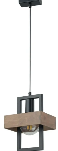 Shop Punktowa lampa wisząca z dodatkiem drewna SIG 32215 z serii ROBIN Żyrandole Nowoczesne