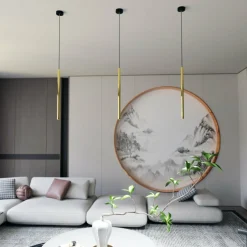 Clearance Punktowa lampa wisząca, złota rurka G9 1332/1 SELTER | Kaja Żyrandole Nowoczesne