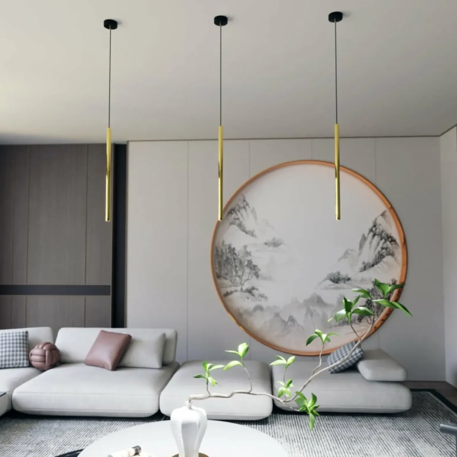 Clearance Punktowa lampa wisząca, złota rurka G9 1332/1 SELTER | Kaja Żyrandole Nowoczesne