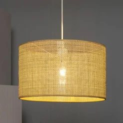 Store Rattanowa lampa o klasycznym kształcie ABR-LW18-BH-E27 BOHO | Kaja Żyrandole Nowoczesne