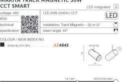 Sklep Kaja Reflektor do szyny 30W CCT SMART AZ4842 MAKITA ALFA MAGNETIC 48V
