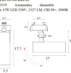 Sklep Kaja Reflektor LED podtynkowy, regulowany MX H0119 SHINEMAKER | Kaja