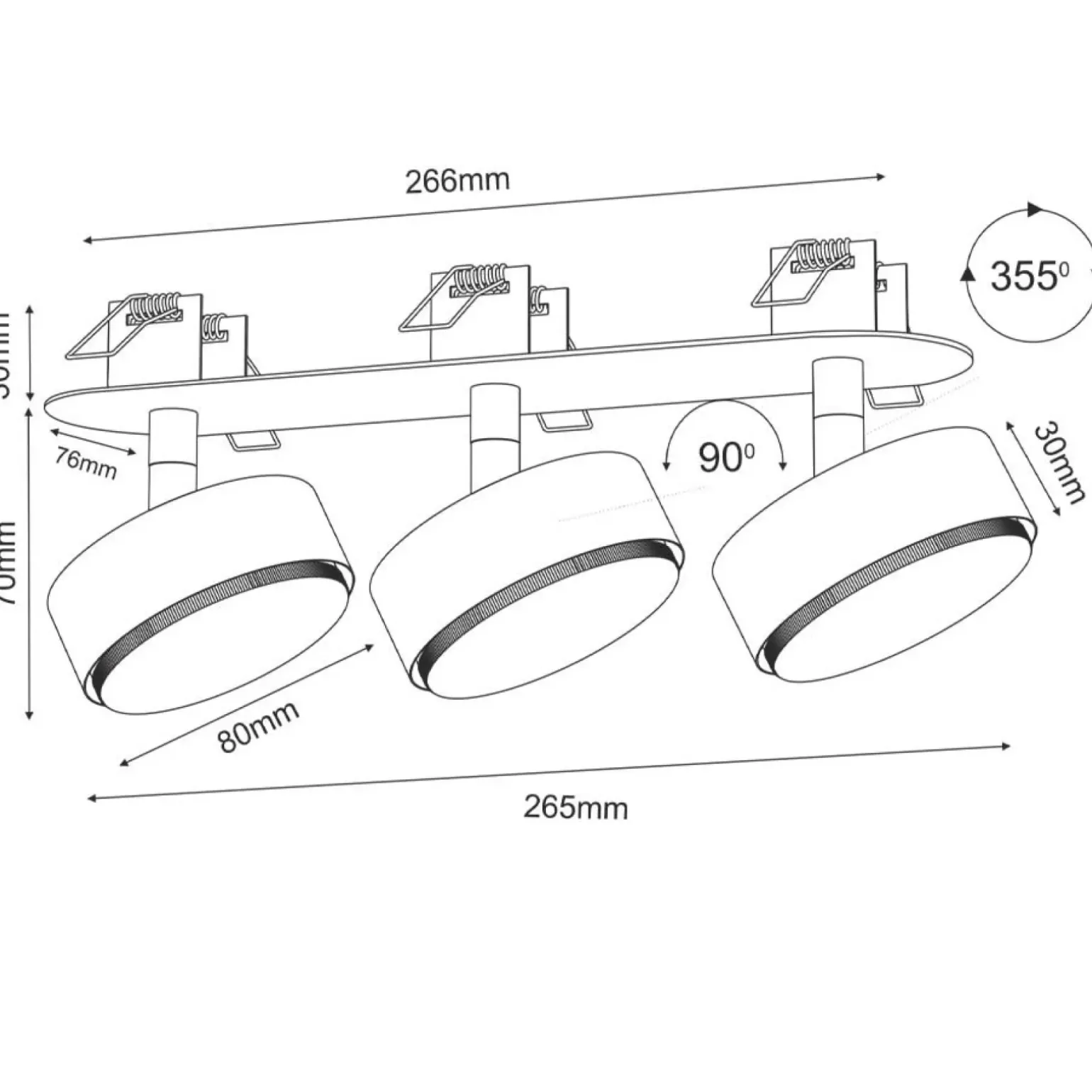 Sklep Kaja Reflektor mocowany podtynkowo, listwa do wiatrołapu ANT 3277 DROP