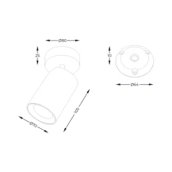 Sklep Kaja Reflektor na- i podtynkowy, złota tuba TLS006-GLD TORE | Kaja