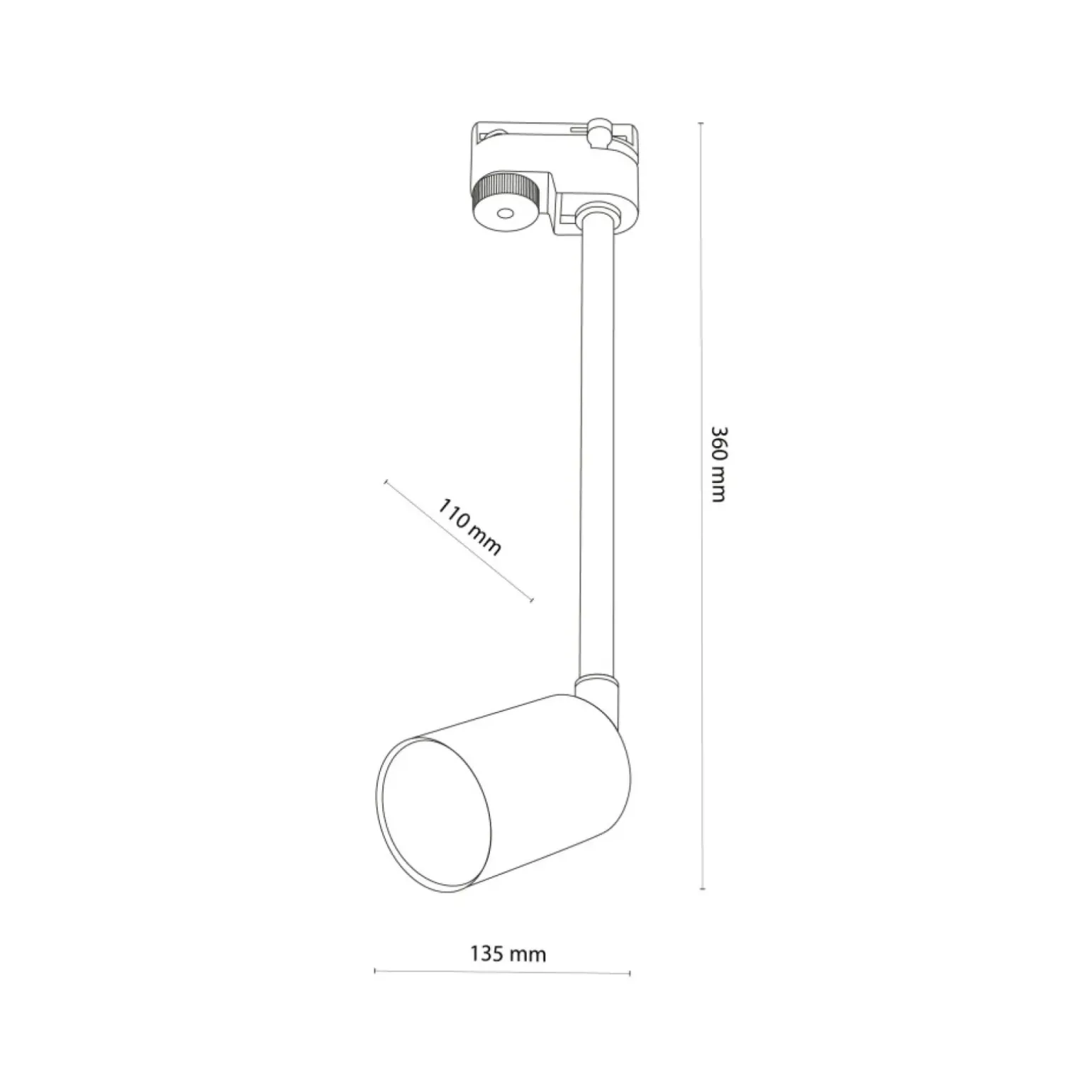 Sklep Kaja Reflektor na wysięgniku do listwy 1-fazowej TK 4888 TRACER | Kaja