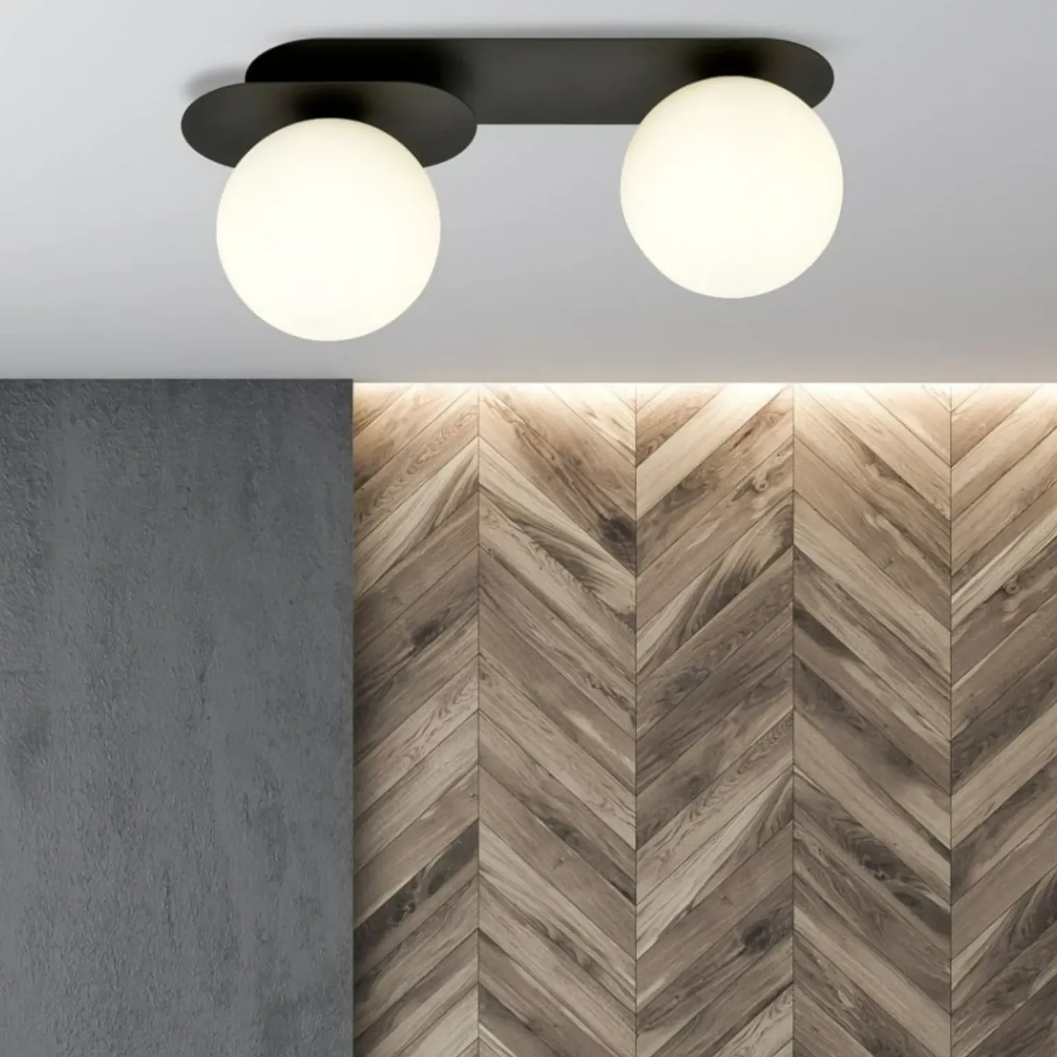 Sklep Kaja Reflektor natynkowy na listwie, białe kule 1118/2 PLAZA | Kaja