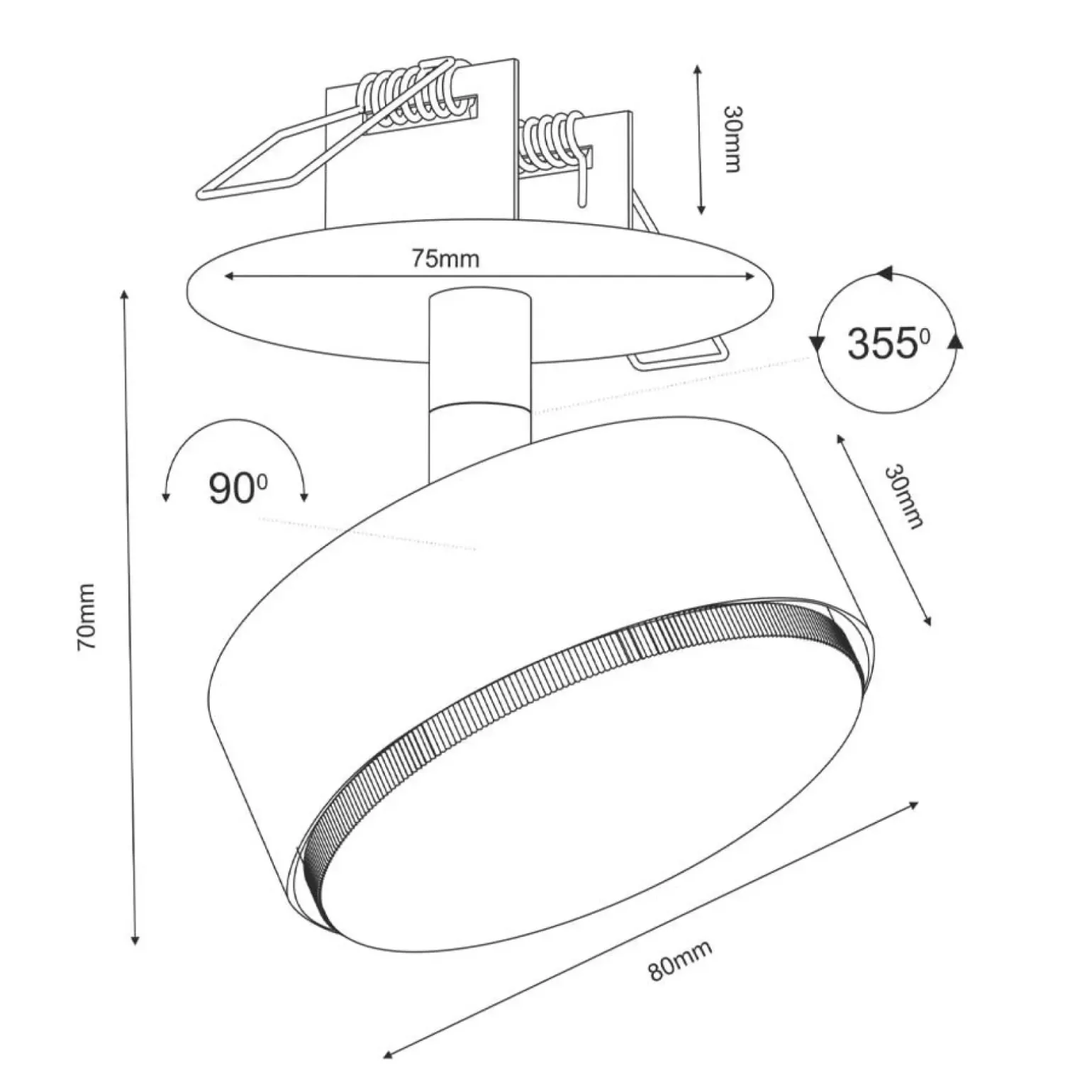 Sklep Kaja Reflektor z małą głowicą, lampa podtynkowa ANT 3259 z serii DROP | Kaja
