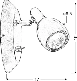 Sklep Kaja Reflektorek ścienny z włącznikiem 91-32768 CROSS | Kaja Oświetlenie