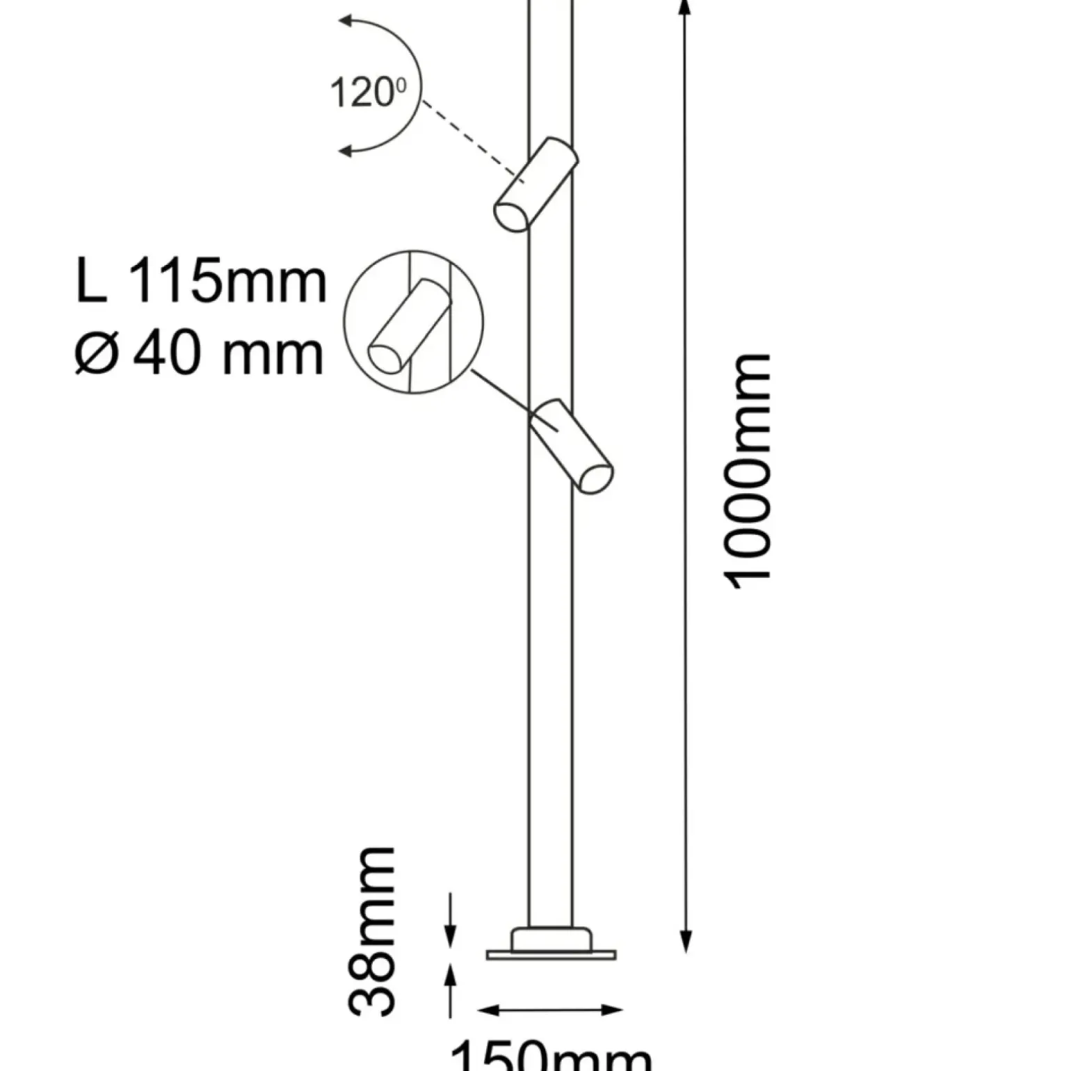 Sklep Kaja Reflektorowa lampa ogrodowa 100cm ANT 9910 GOSEN | Kaja Oświetlenie
