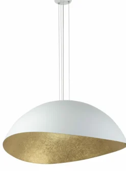 Store Regulowana, biało-złota lampa wisząca SIG 40616 z serii SOLARIS | Kaja Żyrandole Nowoczesne