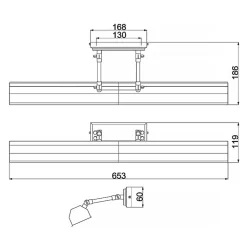 Sklep Kaja Regulowana lampa ścienna, nad obraz CHAWTON-PLL-PB z serii CHAWTON