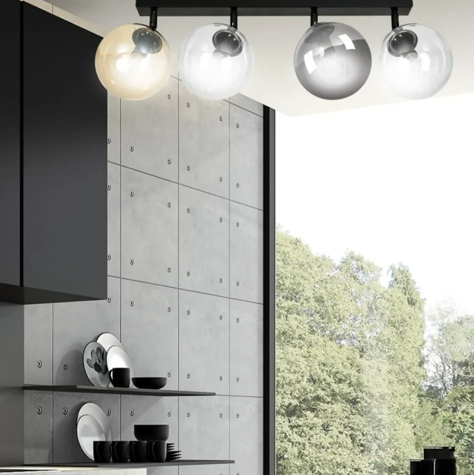 Outlet Regulowana lampa sufitowa z kolorowymi kloszami 779/4 | Kaja Żyrandole Nowoczesne