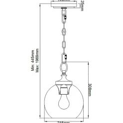 New Regulowana lampa wisząca, łańcuszek FE-TABBY-P-S z serii TABBY Żyrandole Nowoczesne