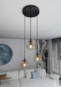 Best Sale Regulowana lampa wisząca z trzema kloszami 713/3PREM | Kaja Żyrandole Nowoczesne
