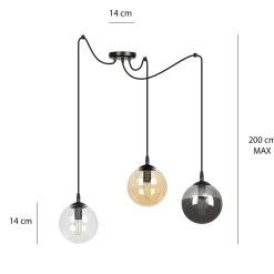 Fashion Regulowana lampa wisząca z trzema kloszami 939/3 | Kaja Oświetlenie Żyrandole Nowoczesne