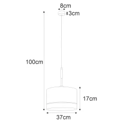 Sklep Kaja Regulowana lampa wisząca z abażurem, styl boho K-4364 | Kaja