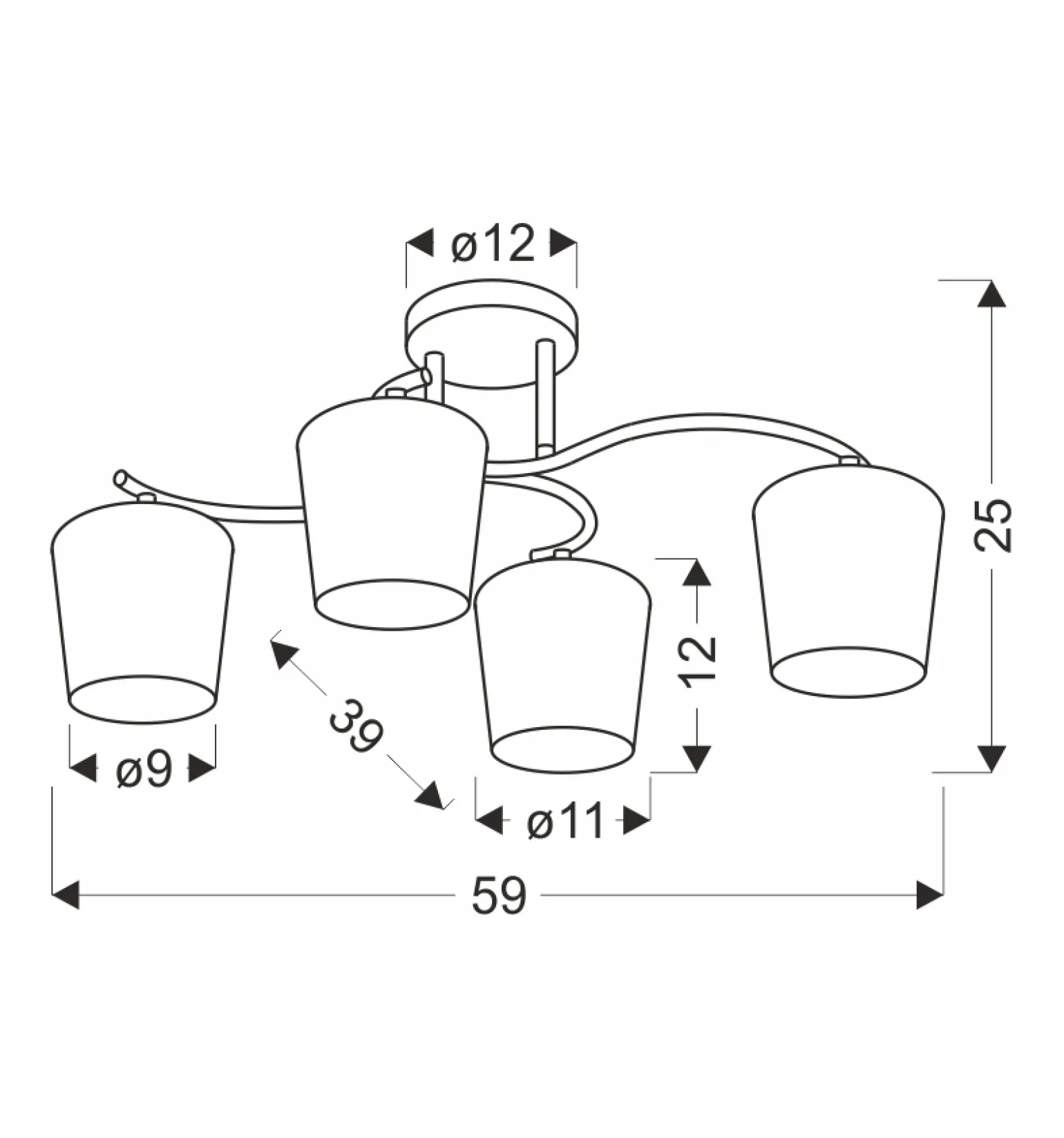 Sklep Kaja Retro lampa sufitowa, białe klosze 34-22677 ESNYR | Kaja Oświetlenie