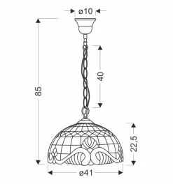 Sklep Kaja Retro żyrandol z witrażowym kloszem 31-20673 MARSALA | Kaja