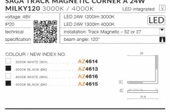 Sklep Kaja Rogowy reflektor LED do szyny magnetycznej 1-fazowej AZ4614 SAGA