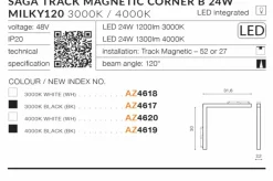 Sklep Kaja Rogowy reflektor LED do szyny 1-fazowej AZ4620 SAGA | Kaja Oświetlenie