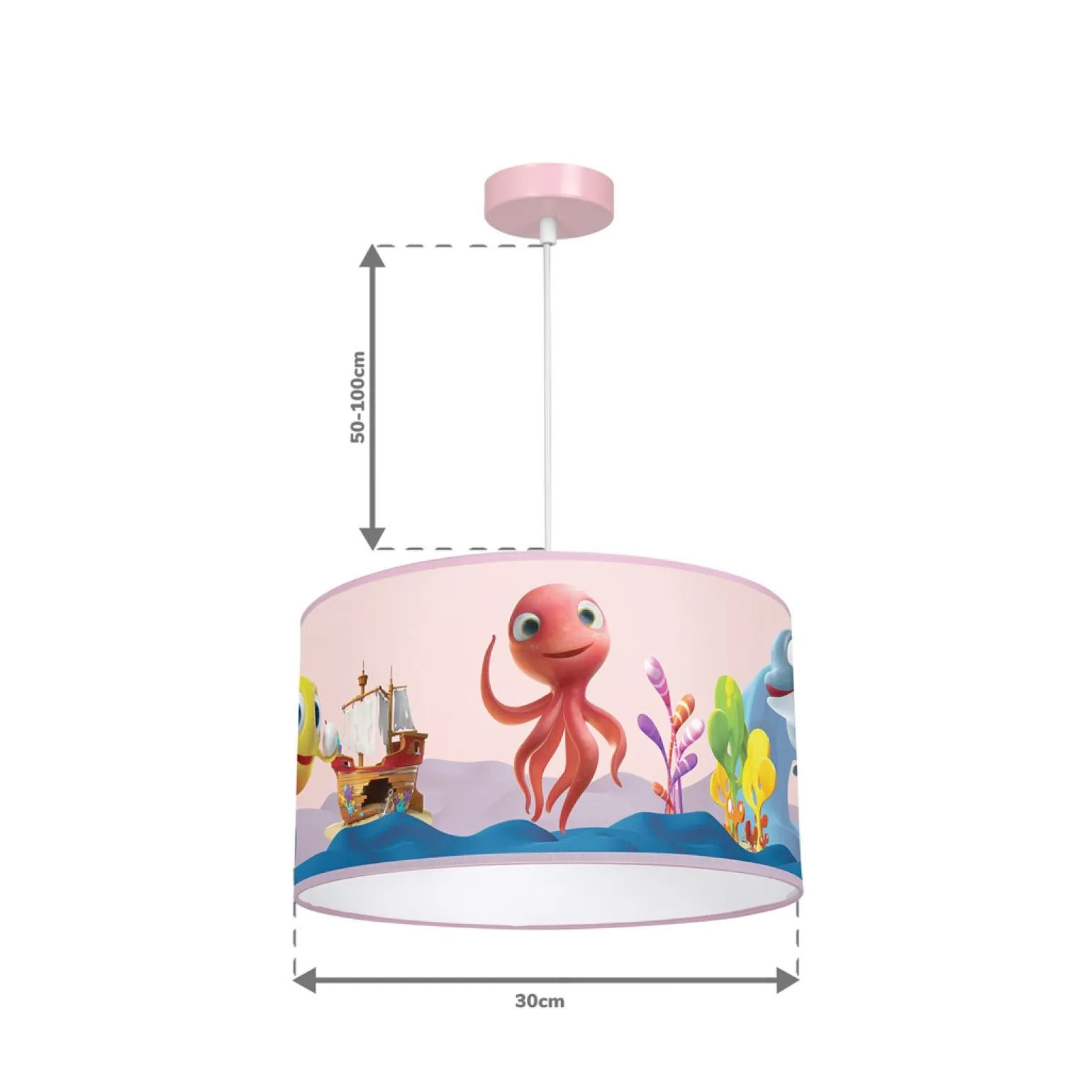 Sklep Kaja Różowa lampa wisząca, dziecięcy abażur MLP6801 z serii OŚMIORNICA LOLA | Kaja Oś