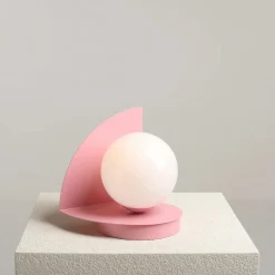 Sklep Kaja Różowa lampka stołowa z białym kloszem ⌀14cm 1125B18 z serii LOOP | Kaja Oświetl