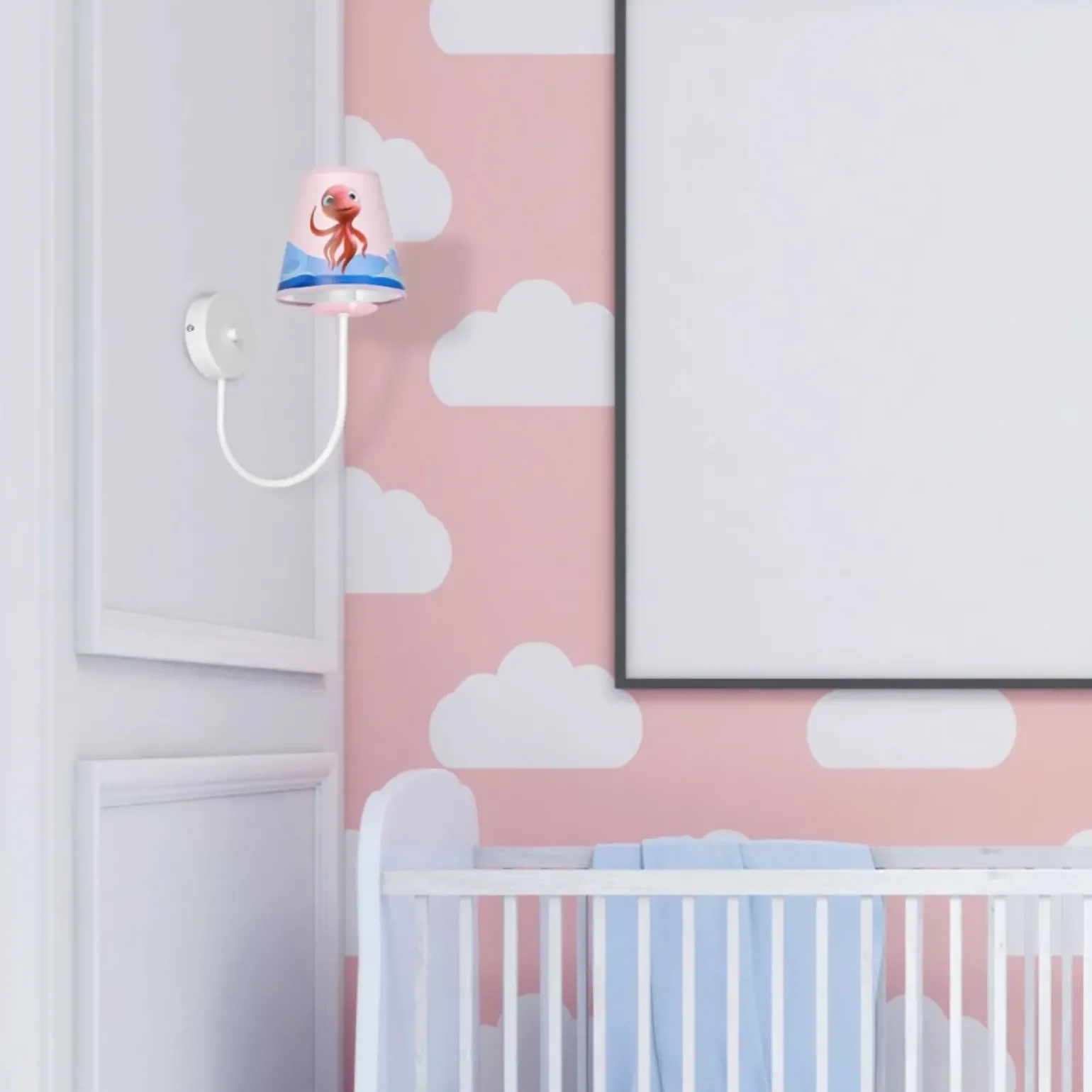 Sklep Kaja Różowy kinkiet, rysunek ośmiornicy MLP6807 z serii OŚMIORNICA LOLA | Kaja Oświet