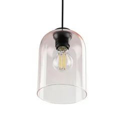 Store Różowy, szklany klosz na czarnym zwisie TK 10296 MOLLY | Kaja Żyrandole Nowoczesne