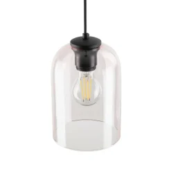 Store Różowy, szklany klosz na czarnym zwisie TK 10296 MOLLY | Kaja Żyrandole Nowoczesne