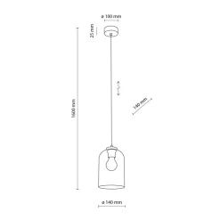Store Różowy, szklany klosz na czarnym zwisie TK 10296 MOLLY | Kaja Żyrandole Nowoczesne
