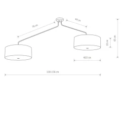 Sale Rozłożysta, abażurowa lampa sufitowa 6541 HAWK | Kaja Oświetlenie Żyrandole Nowoczesne