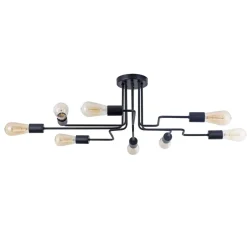 Store Rozłożysta, czarna lampa sufitowa T532CL-08B GILBERT | Kaja Żyrandole Nowoczesne