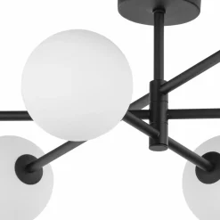 Best Rozłożysta, czarna lampa sufitowa z białymi kulami TK 4734 - SARIUS Żyrandole Nowoczesne