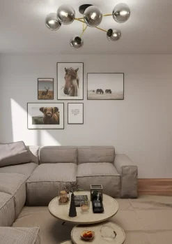 New Rozłożysta lampa sufitowa do dużego salonu 1269/6 - MAGNUM | Kaja Żyrandole Nowoczesne