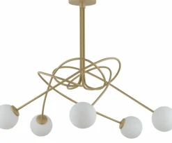 Clearance Rozłożysta, złota lampa sufitowa z kulami SIG 33357 z serii VELVET Żyrandole Nowoczesne