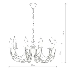 Sklep Kaja Rozłożysty, świecznikowy żyrandol do salonu 206 ARES | Kaja