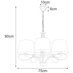Sklep Kaja Rozłożysty żyrandol z białymi abażurami K-4071 IRMA | Kaja Oświetlenie