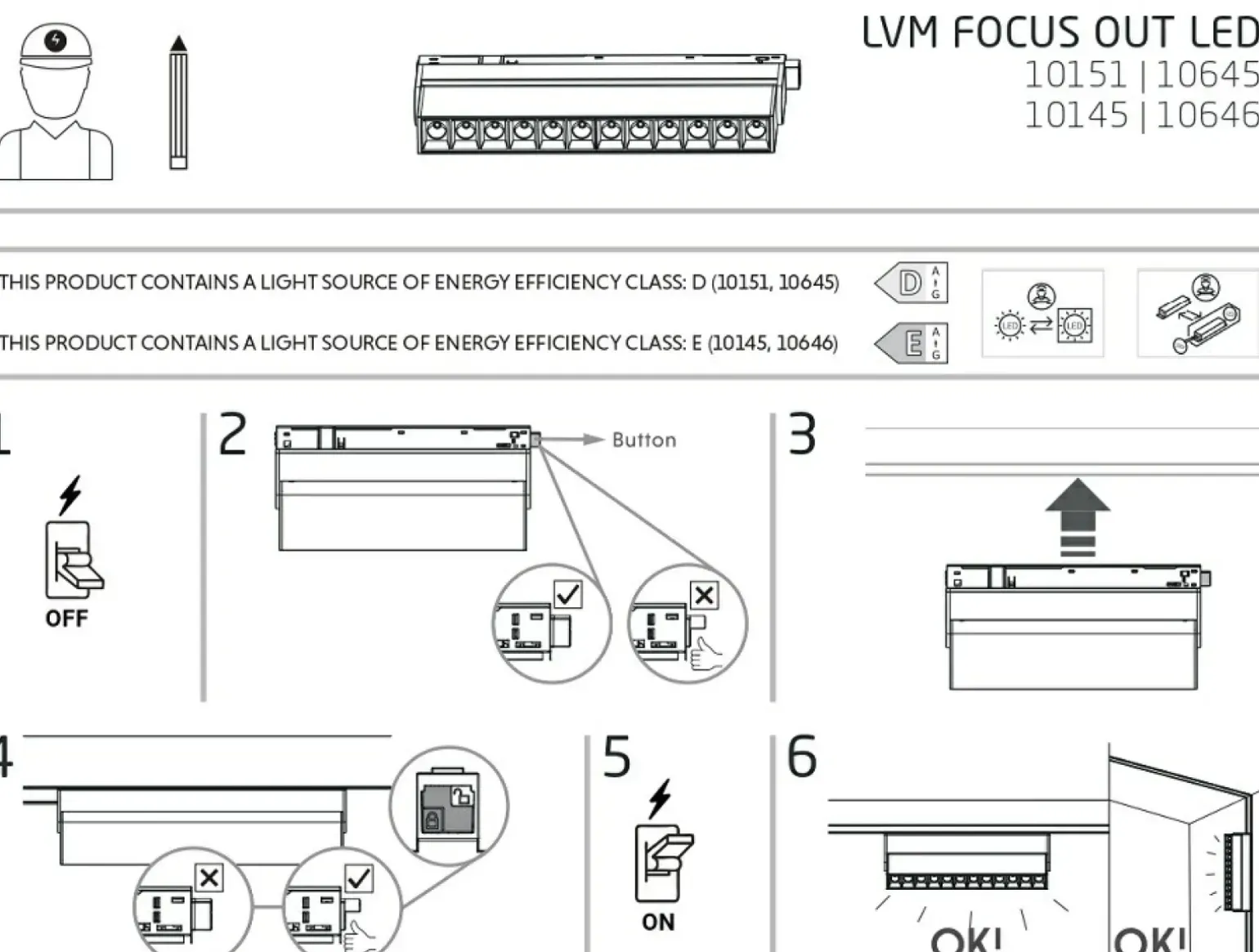 Sklep Kaja Ruchoma lampa do szyny magnetycznej 1F 10646 LVM FOCUS OUT LED | Kaja