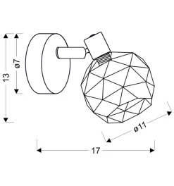 Sklep Kaja Ruchomy kinkiet ścienny z drucianym kloszem 91-22240 z serii ACROBAT | Kaja Oświ